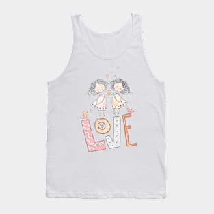 Big Love With 2 Girls - Girl loves Girl Tank Top